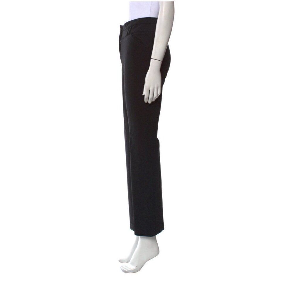 diane von furstenberg Authentic Solid Black Straight Leg Mid Rise Pants 8 Medium - Picture 2 of 6